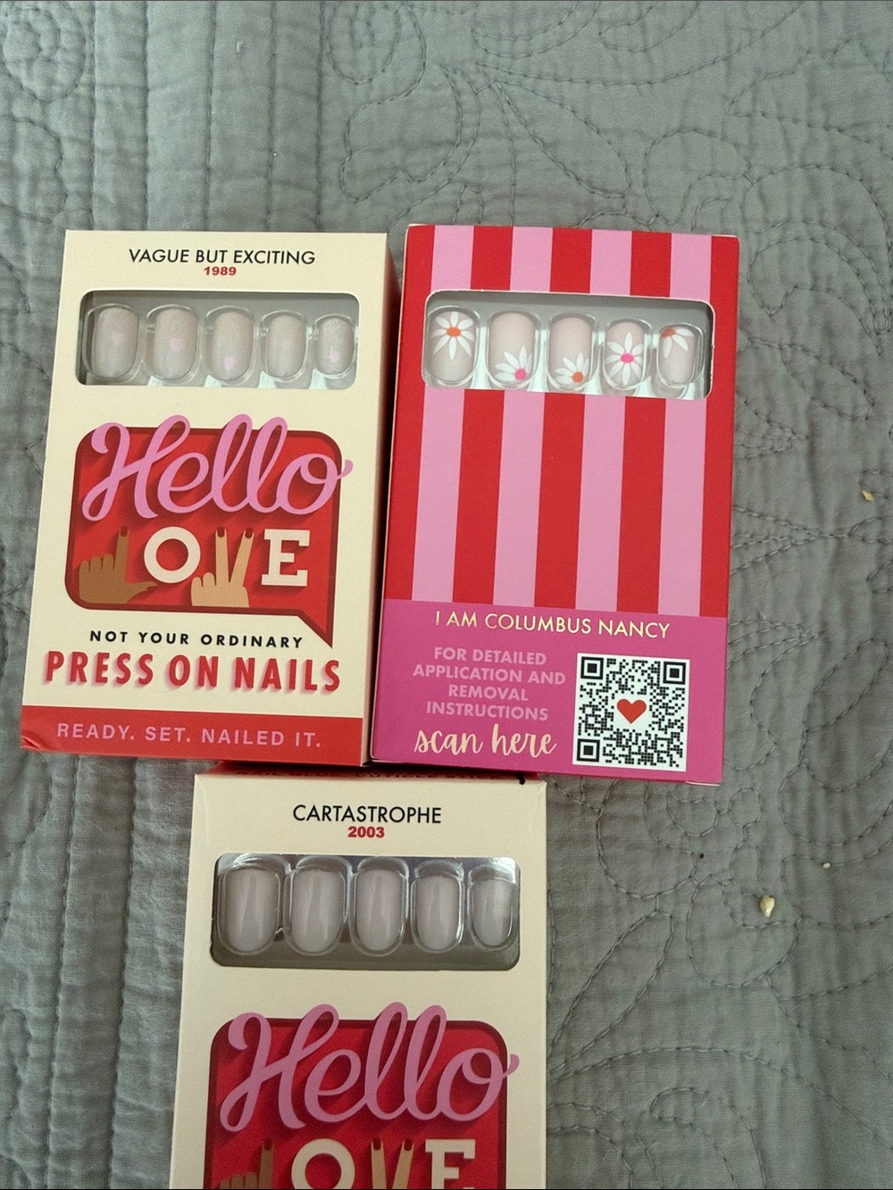 Hello Love Press-On Nails - Pink Floral & Nude Styles